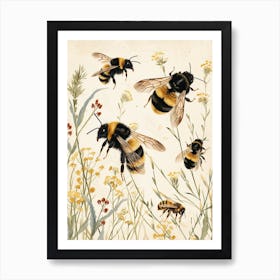 Andrena Bee Storybook Illustration 27 Art Print