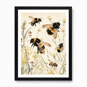 Andrena Bee Storybook Illustration 27 Art Print