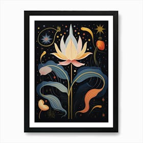 Lily 3 Hilma Af Klint Inspired Flower Illustration Art Print