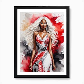 Woman In A White Dress Art Print