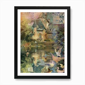 Fairy House Collage Pond Monet Scrapbook 1 Art Print