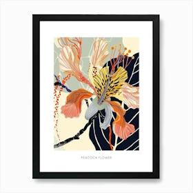 Colourful Flower Illustration Poster Peacock Flower 4 Art Print