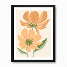 Two Orange Flowers Art Print