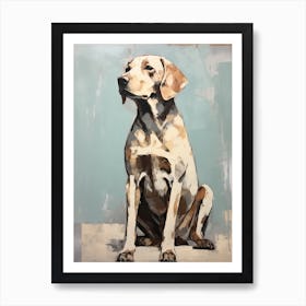 Labrador Retriever Dog, Painting In Light Teal And Brown 3 Art Print