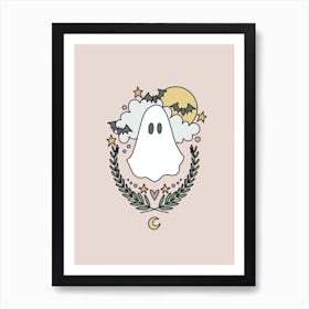 Cute Ghost | Blush Pink Art Print