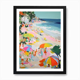 Painting Of An Aerial View Of A Beach Illustration 6 Art Print