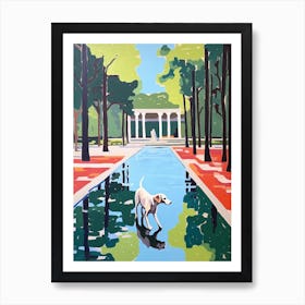 Painting Of A Dog In Parque Del Retiro, Spain In The Style Of Matisse 02 Art Print