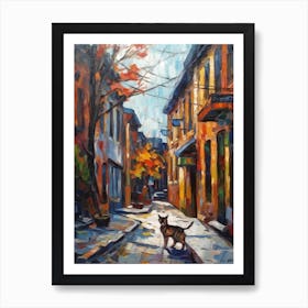 Painting Of Toronto Canada With A Cat In The Style Of Impressionism 1 Art Print
