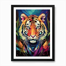 Tiger Geometric Abstract 3 Art Print