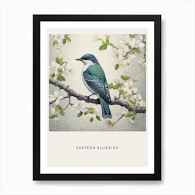 Ohara Koson Inspired Bird Painting Eastern Bluebird 4 Poster Poster