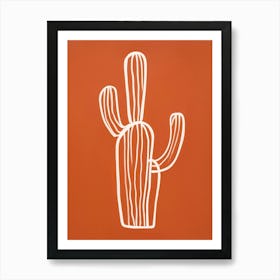 Cactus Line Drawing Opuntia Fragilis 1 Art Print