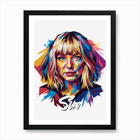 Sia 01 Portrait Music Icon WPAP Pop Art Style Art Print