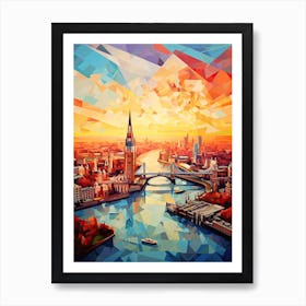 London, United Kingdom, Geometric Illustration 3 Art Print