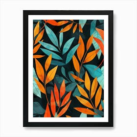 Abstract Leaves Pattern 4 Art Print