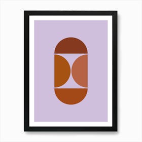 Mid Century Modern Abstract Shape Purple And Brown Art Print