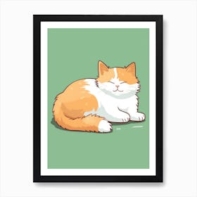 Cat Sleeping Art Print