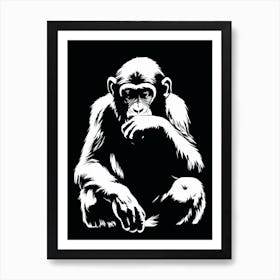 Thinker Monkey Stencil Street Art 2 Art Print