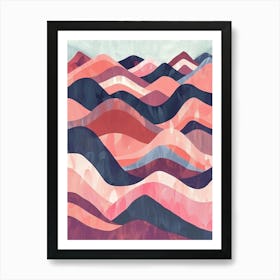 Pink And Blue Mountains Art Print