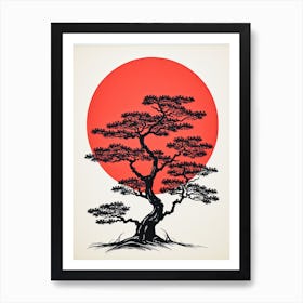 Bonsai Tree Vintage Retro Japan Poster Art Print