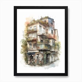 Chacarita Buenos Aires Neighborhood, Watercolour 3 Art Print