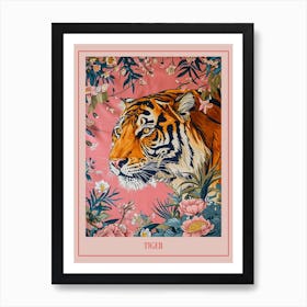 Floral Animal Painting Tiger 8 Poster Art Print