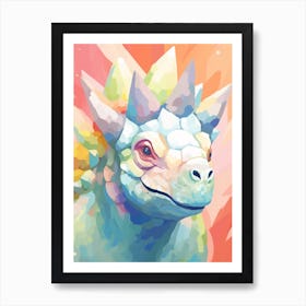 Colourful Dinosaur Triceratops 2 Art Print