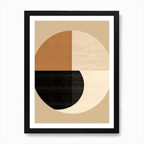 Ephemeral Elegance: Circles in Beige Bauhaus Art Print