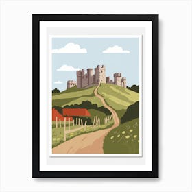 Corfe Castle Travel Castle On The Hill Art Print