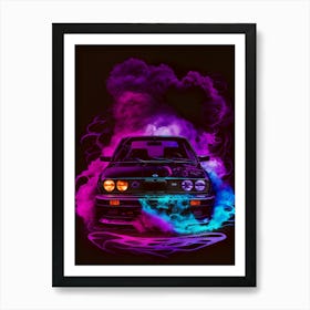 Bmw E30 Smoke Muscle Smoke Drift Retro Racing vintage classic Car Art Print