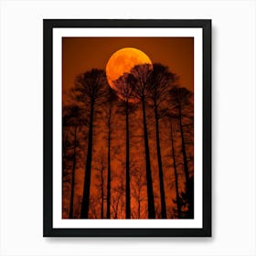 Full Moon Over Trees Art Print