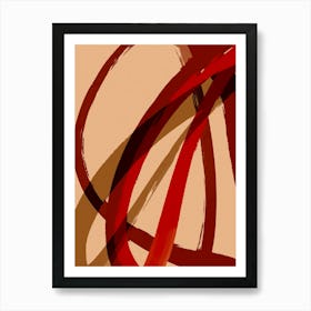 Red Strokes No 1 Art Print