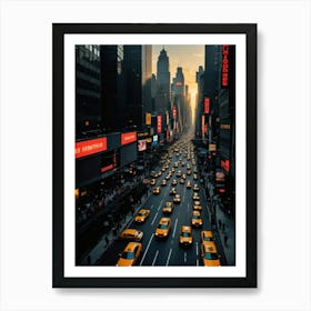 Skyline Shadows and Street Lights Art Print