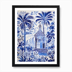 Blue And White Tile 4 Art Print