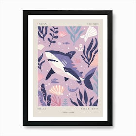 Purple Carpet Shark Illustration 1 Poster Art Print