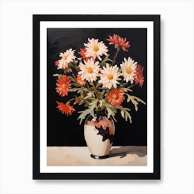 Bouquet Of Asters, Autumn Fall Florals Painting 1 Art Print