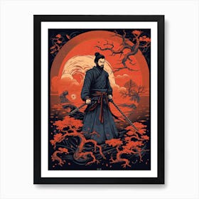 Samurai Edo Kiriko Illustration 3 Art Print