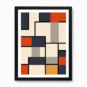 Astral Array: Geometric Stars of the Mid-Century Art Print