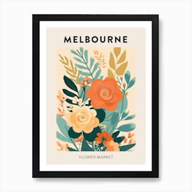 Flower Market Poster Melbourne Australia Art Print
