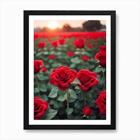 Red Roses At Sunset 2 Art Print