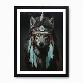 Iberian Wolf Native American 1 Art Print