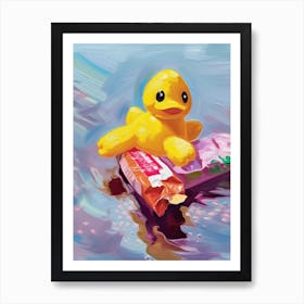 A Yellow Rubber Duck Oil Painting 2 Art Print