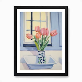 A Vase With Tulip, Flower Bouquet 2 Art Print
