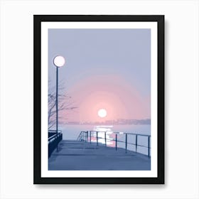 Sunset On The Dock Poster