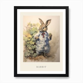 Beatrix Potter Inspired  Animal Watercolour Rabbit 2 Art Print
