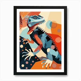 Blue Iguana Modern Illustration 13 Art Print