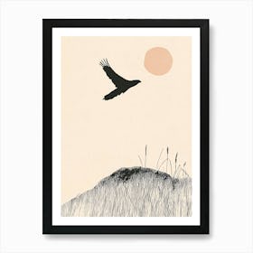 Crow In Flight Art Print