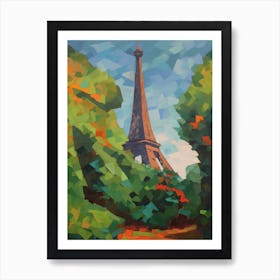Eiffel Tower Paris France David Hockney Style 5 Art Print