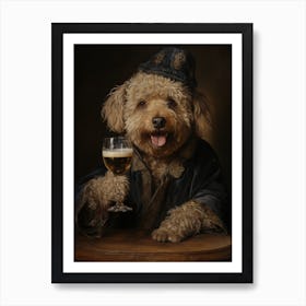 Poodle Holding A Beer Pints 1400s Ar 57 Stylize 250 15b9ff53 6033 4cba 9885 Ca578b399713 Art Print