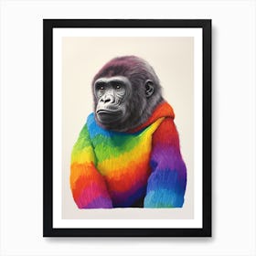 Baby Animal Wearing Sweater Gorilla Art Print