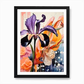 Surreal Florals Iris 1 Flower Painting Art Print